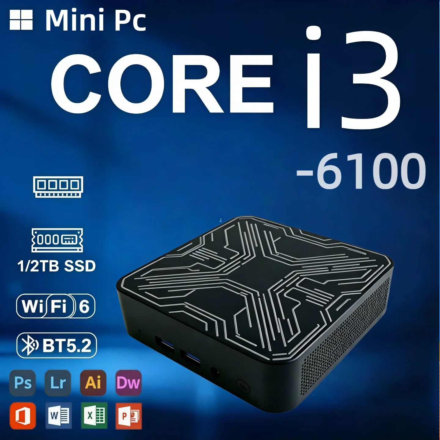 Pc Gaming I3 - Intel Core i3-6100 Taşınabilir Mini PC
