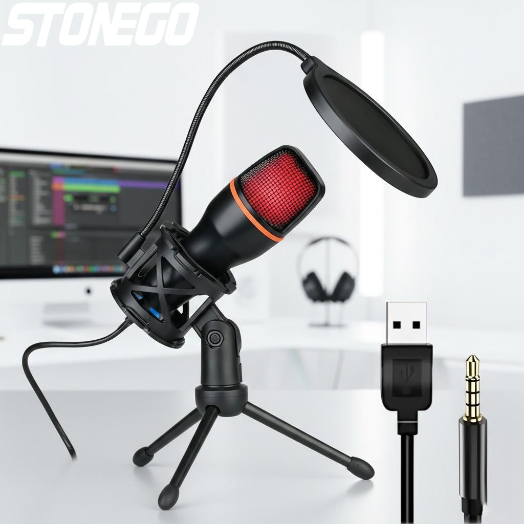 Pc Gaming Youtubers - Profesyonel USB Kondenser Mikrofon Seti, RGB
