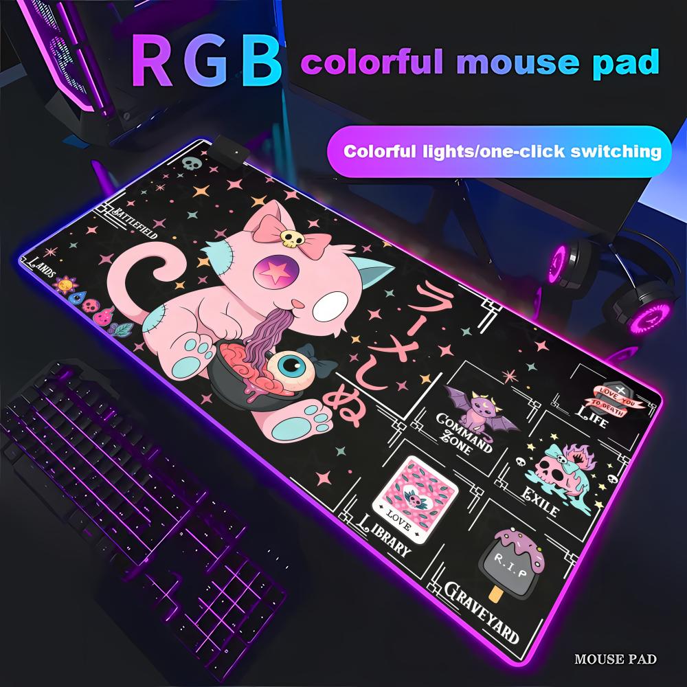 Rgb Mousepad - HYBXAXC Pastel Goth Kedi TCG Mouse
