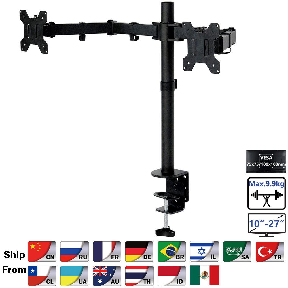 Dual Monitor Arm - MS02 masaüstü sıkma tam hareket 360