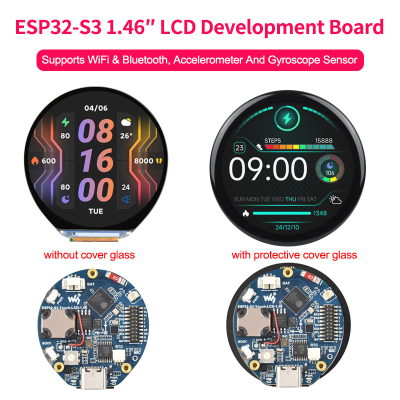 Dual Monitor Arm - 1.46 İnç Yuvarlak Ekran ESP32-S3 412x412
