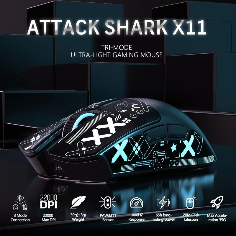 ATTACK SHARK X11 Kablosuz Oyun - Pc Gaming Mini incelemesi ve fiyatı