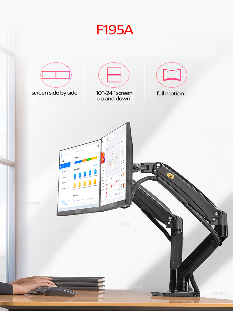 NB F195A Alüminyum Gazlı Yaylı - Dual Monitor Arm incelemesi ve fiyatı