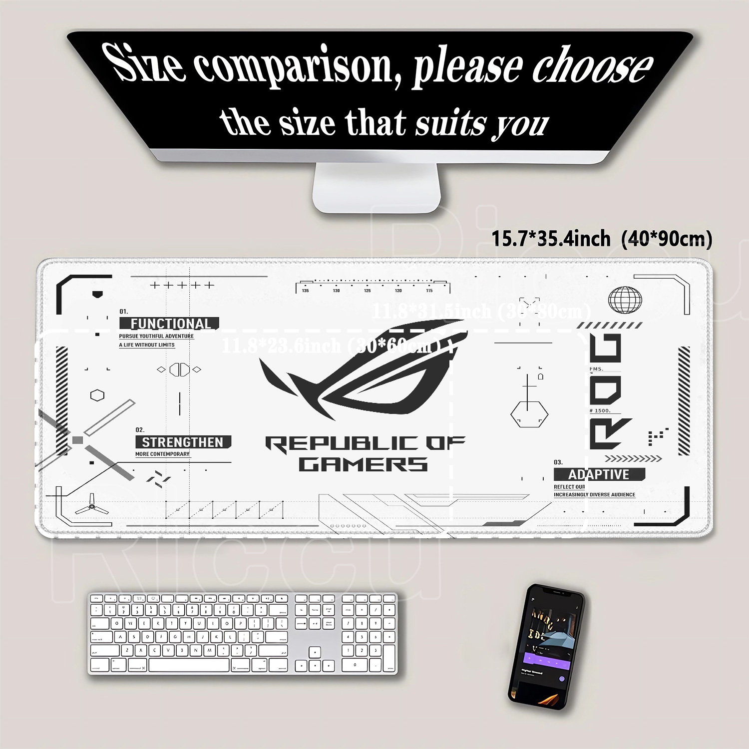 R-ROG Büyük Oyun Mouse Pad'i A - Pc Gaming Asus incelemesi ve fiyatı