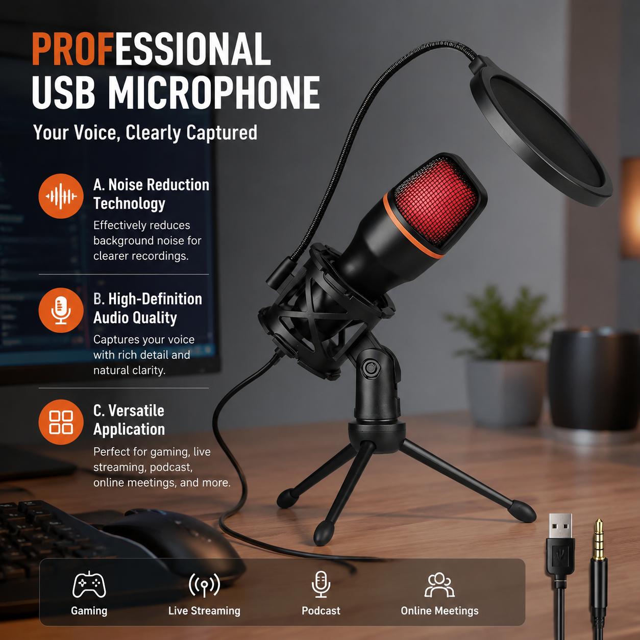 Profesyonel Oyun USB Kardioid  - Pc Gaming Youtubers incelemesi ve fiyatı